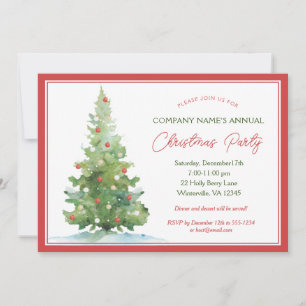 Invitation Arbre de Noël dans la neige Fête de Noël d'entrepr