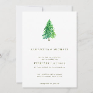 Invitation Arbre de Noël d'hiver Simple mariage élégant