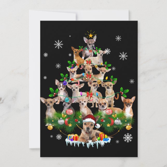 Invitation Arbre de Noël drôle de Bouledogue Français (Devant)