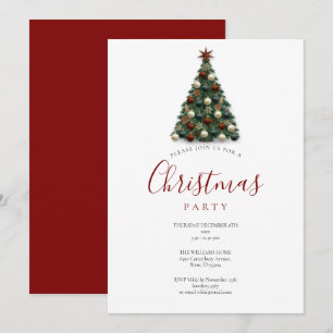 Invitation Arbre de Noël élégant Fête de vacances