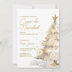 Invitation Arbre de Noël en or Cena De Navidad Soirée de réve