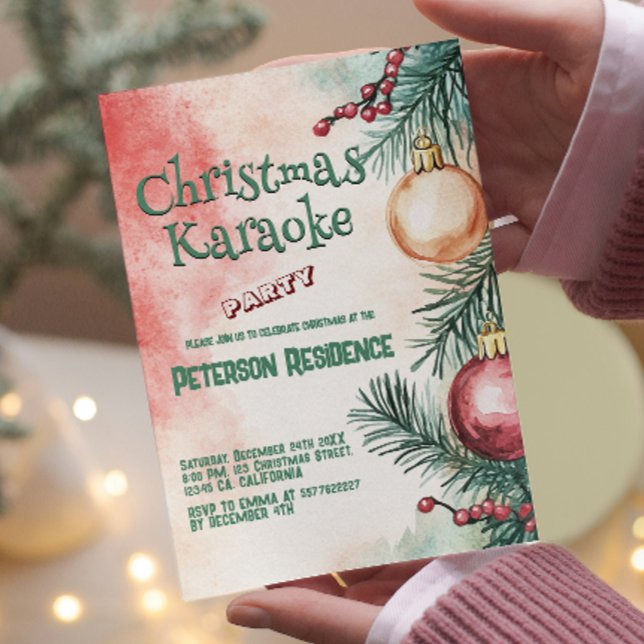 Invitation Arbre de Noël I Noël Karaoke Party (Créateur téléchargé)