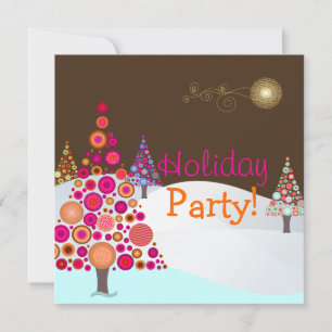 Invitation Arbre de Noël rétro PixDezines