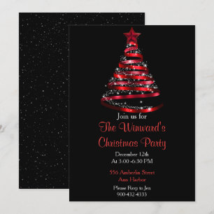 Invitation Arbre de Noël rouge