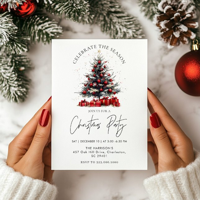 Invitation Arbre de Noël rustique (Créateur téléchargé)