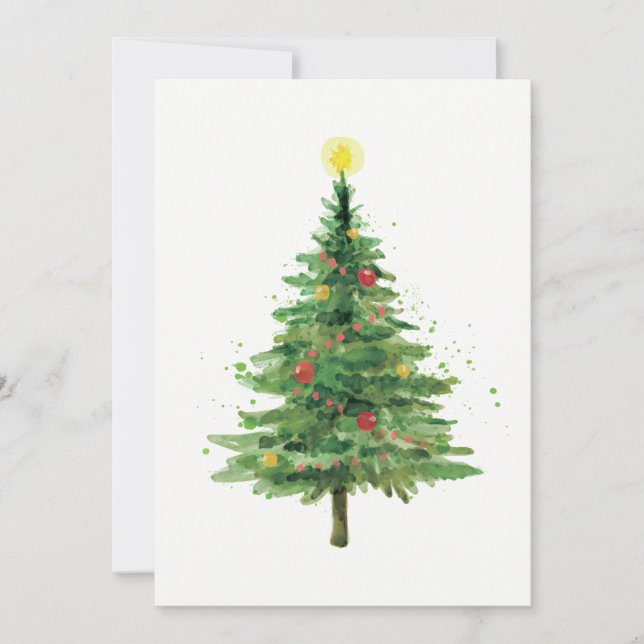Invitation Arbre de Noël simple | Soirée (Devant)