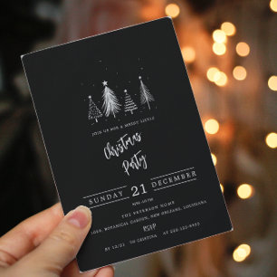 Invitation Arbre de pin de Noël simple   Black Christmas Part