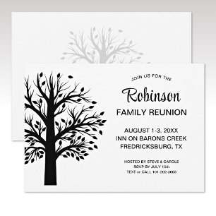 Invitation Arbre de Réunion de Famille Minimaliste Moderne No