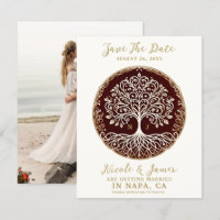 Arbre de Vie Campagnard Rouge Foncé Celtique Date
