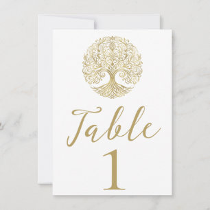 Invitation Arbre de Vie Crème & Or Mariage aux racines celtiq