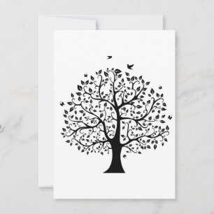 Invitation Arbre de vie en noir et blanc