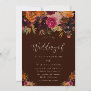 Invitation Arbre de vie : Mariage de automne floral de l'auto