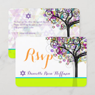 Invitation Arbre de vie pour Bat Mitzvah de PixDezines / fond