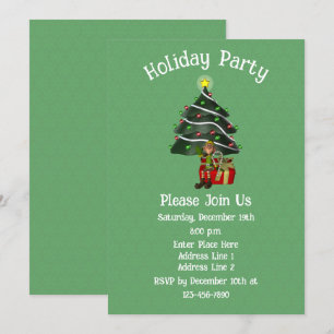 Invitation Arbre d'elfes lunaire présent Noël