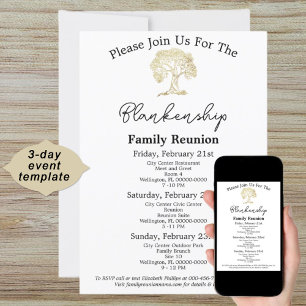 Invitation Arbre d'or Retrouvailles familiales 3 jours Invita