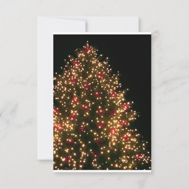 Invitation Arbre éclairé sur Noir Noel Mariage RSVP (Dos)