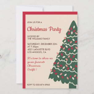 Invitation Arbre Géant Classique de Fête de Noël