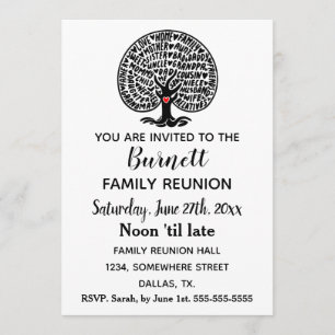 Invitation Arbre généalogique. La Réunion de famille