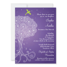 Arbre orné de la vie Bat mitzvah pourpre