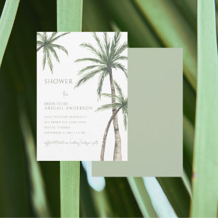 Invitation Arbre palmier vert sauge clair Baby Shower