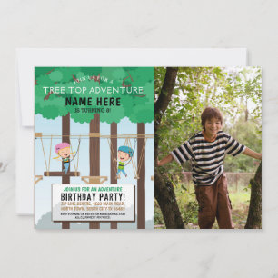 Invitation Arbre Top Birthday Adventure Park Photo en plein a