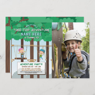 Invitation Arbre Top Birthday Adventure Park Photo en plein a