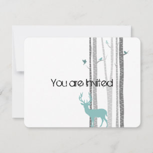 Invitation Arbres au Baby shower des cerfs