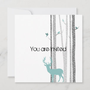 Invitation Arbres avec Baby shower de cerfs