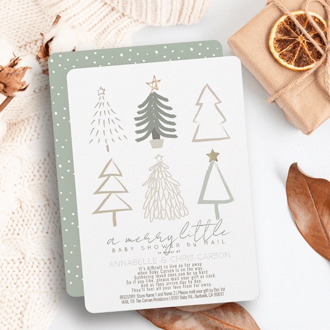 Invitation Arbres de Noël Joyeux petit Baby shower par la pos (Créateur téléchargé)