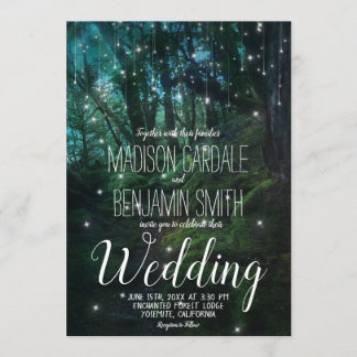 Invitation Arbres forestiers enchantés Fairy Lights Mariage