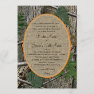 Invitation Arbres naturels et Mariage Feuille