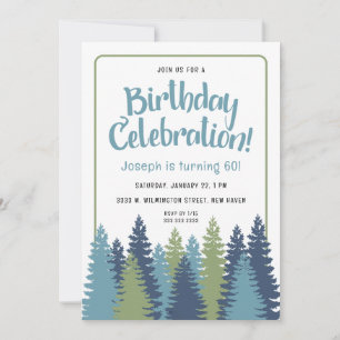 Invitation Arbres Rustiques Thème Nature Anniversaire Invitat