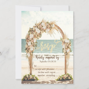 Invitation Arbuste de mariage de plage Roses RSVP