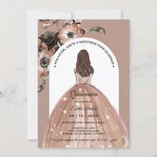 Invitation Arc Boho rose Floral Quinceañera
