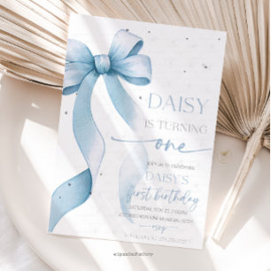 Invitation Arc Coquette Bleu 1er Anniversaire