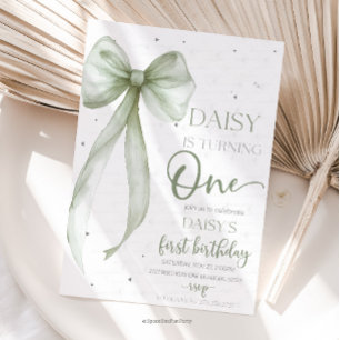 Invitation Arc Coquette Sage 1er Anniversaire