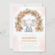 Arc de ballons éléphant mignon pour fête d'anniver