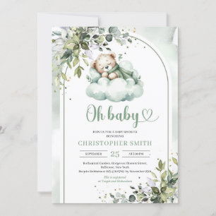 Invitation Arc de Boho eucalyptus vert neutre genre