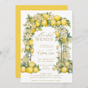 Invitation Arc de citron Floral Boho Fête des mariées jaune