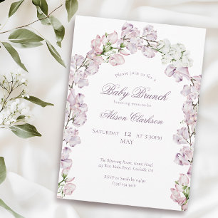 Invitation Arc de fleur de pois doux Bébé brunch élégant lava