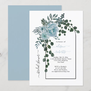 Invitation Arc de fleurs bleu foncé mariage douche nuptiale