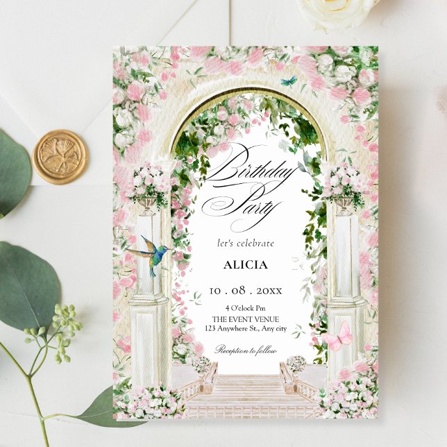 Invitation Arc de jardin fleuri esthétique conte de fées anni (Créateur téléchargé)