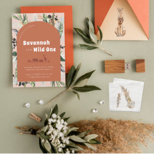 Invitation Arc de jungle moderne Terra Cotta Wild One