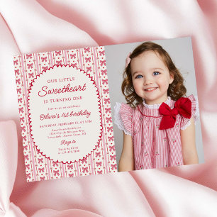 Invitation Arc de la Saint-Valentin Petit Cœur Douce 1er Anni