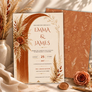 Invitation Arc de mariage bohème en terre cuite pour l'automn