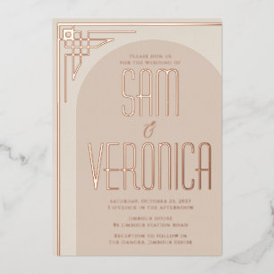 Invitation Arc Déco Moderne Beige