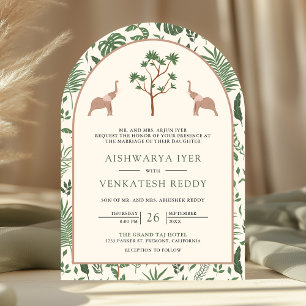 Invitation Arc d'éléphant de forêt tropicale Photo Mariage in