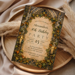 Invitation Arc d'Ivy élégant et vintage pour 90e anniversaire