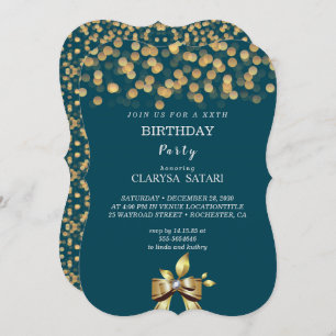 Invitation Arc d'or frais et frais simple fête d'anniversaire