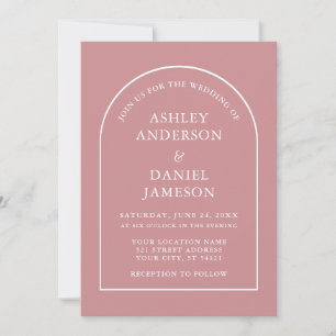 Invitation Arc élégant moderne Dusty Rose Mariage